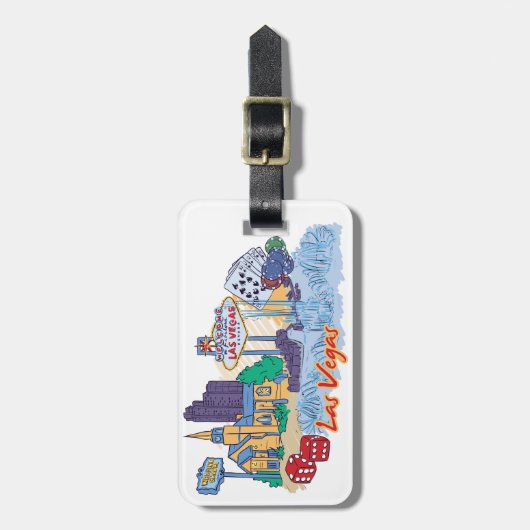 Las Vegas Famous City Bagagelabel (Voorkant verticaal)