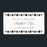 Las Vegas Faux Zilver Glitter Zwart Favor Label<br><div class="desc">**Heb je een andere kleur nodig dan zwart? Deze kaart kan volledig op maat van uw evenement worden gemaakt, klik gewoon op de optie aanpassen en verander de achtergrondkleur en zelfs de tekstkleur voor een volledig aangepaste look!** Perfect voor een glitzy en glamoureuze Las Vegas of casino thema bruiloft, dit...</div>
