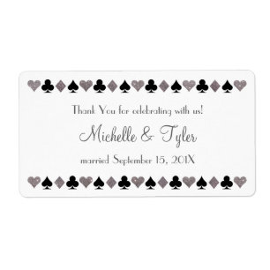 Las Vegas Faux Zilver Glitter Zwart Favor Label