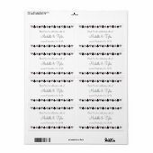 Las Vegas Faux Zilver Glitter Zwart Favor Label (Full Sheet)