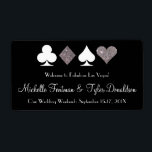 Las Vegas Faux Zilveren Glitter Welkomsttas Label<br><div class="desc">**Heb je een andere kleur nodig dan zwart? Deze kaart kan volledig op maat van uw evenement worden gemaakt, klik gewoon op de optie aanpassen en verander de achtergrondkleur en zelfs de tekstkleur voor een volledig aangepaste look!** Perfect voor een glitzy en glamoureuze Las Vegas of casino thema bruiloft, dit...</div>