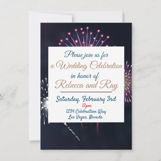 Las Vegas Fireworks Wedding Celebration high def. Kaart (Voorkant)