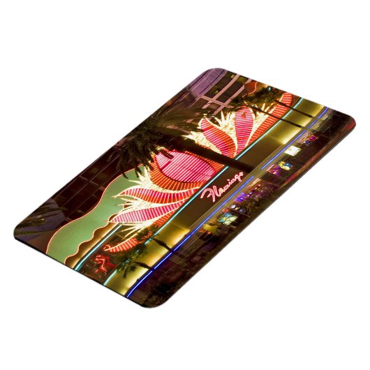 Las Vegas Flamingo @ nacht flexibele magneet (Linkerzijde)