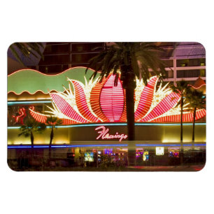 Las Vegas Flamingo @ nacht flexibele magneet