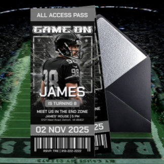 Las Vegas Football Ticket Birthday Invitation Kaart