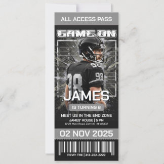 Las Vegas Football Ticket Birthday Invitation Kaart
