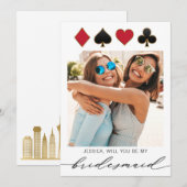 Las Vegas Foto Bestemming Bruidsmeisje Voorstel Kaart (Voorkant / Achterkant)