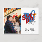 Las Vegas Foto Bruiloft Save the Date Aankondigingskaart (Voorkant)