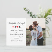 Las Vegas Foto Elopement Aankondiging Rood Zwart (Staand voorkant)