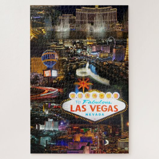 Las Vegas Fotocollage Moeilijke puzzel (Verticaal)