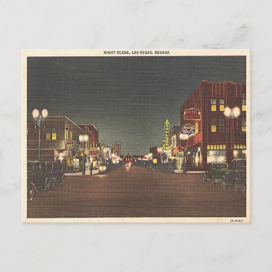 Las Vegas Fremont St. Post Kaart Neon 1940 (Voorkant)