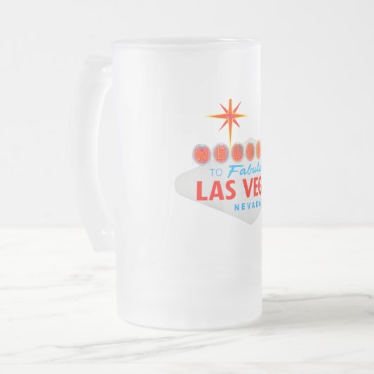 Las Vegas Frosted Glass Beer Mok (Voorkant links)