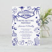 Las Vegas Fun Doodle Trouwfeest Kaart (Staand voorkant)