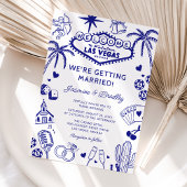 Las Vegas Fun Doodle Wedding Kaart