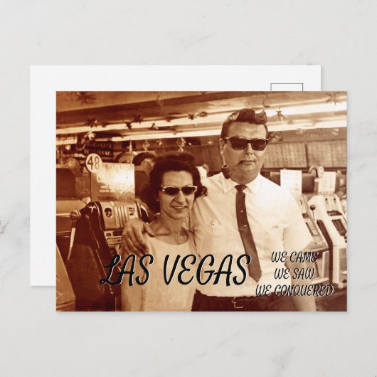 LAS VEGAS FUNNY 1960'S CRAZY HAIR MAN NERD FEESTDAGENKAART (Voorkant / Achterkant)