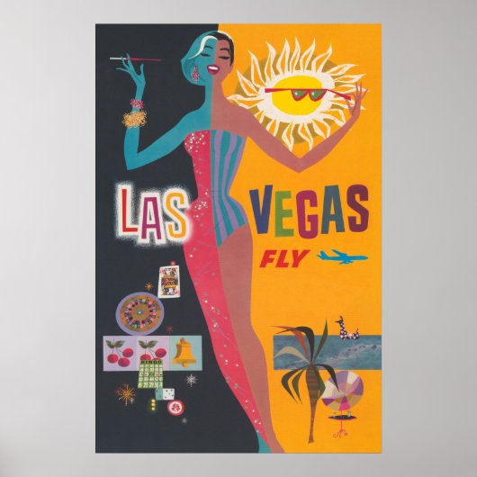 Las Vegas Gambling Travel Poster Art (Voorkant)