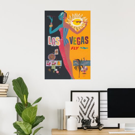  Las Vegas Gambling Travel Poster Art (Thuiskantoor)