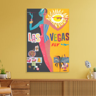  Las Vegas Gambling Travel Poster Art Canvas Afdruk