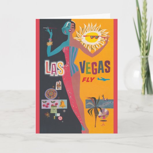  Las Vegas Gambling Travel Poster Art Kaart (Voorkant)