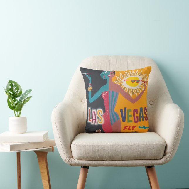  Las Vegas Gambling Travel Poster Art Kussen (Stoel)