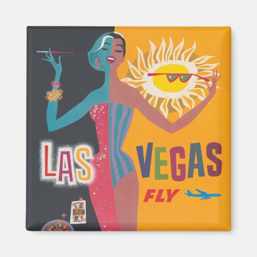  Las Vegas Gambling Travel Poster Art Magneet (Voorkant)