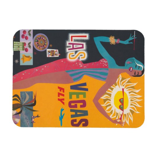  Las Vegas Gambling Travel Poster Art Magneet (Horizontaal)