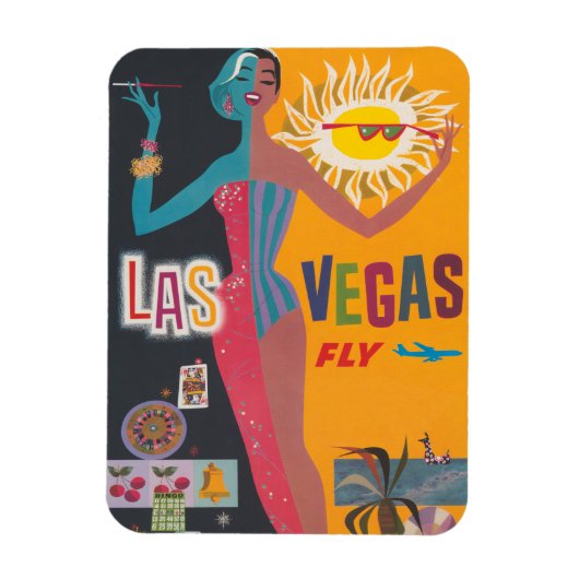 Las Vegas Gambling Travel Poster Art Magneet (Verticaal)
