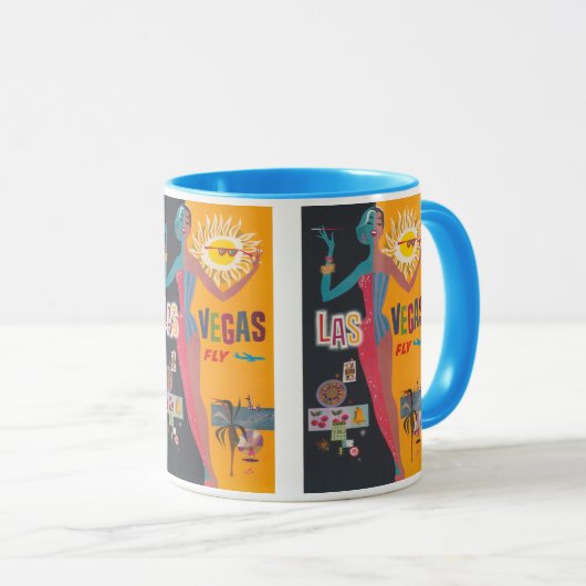 Las Vegas Gambling Travel Poster Art Mok (Voorkant rechts)