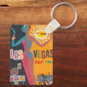 Las Vegas Gambling Travel Poster Art Sleutelhanger (Achterkant)