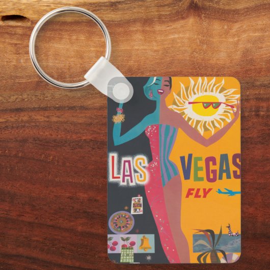 Las Vegas Gambling Travel Poster Art Sleutelhanger (Voorkant)