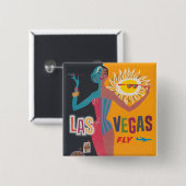 Las Vegas Gambling Travel Poster Art Vierkante Button 5,1 Cm (Voorkant /achterkant)