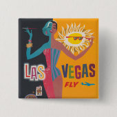  Las Vegas Gambling Travel Poster Art Vierkante Button 5,1 Cm (Voorkant)