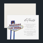 LAS VEGAS-gebarentaal of Event Details Card Kaart<br><div class="desc">Deze trouwdetails behuizingskaart is voorzien van een waterverf schilderij van het Las Vegas Nevada welkomstbord. Verander eenvoudig de * meeste * formulering om aan de behoeften van uw evenement te voldoen en verander de kleur aan de achterkant om beter aan te sluiten bij uw evenement.</div>