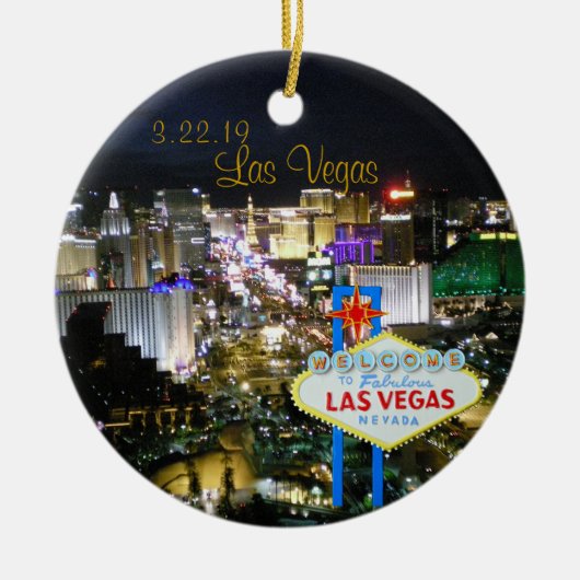 Las Vegas gepersonaliseerde date Holiday Ornament (Voorkant)
