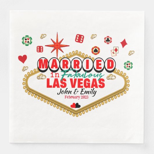 Las Vegas Getrouwd Stel Dat Vakantie Nevada Servet (Voorkant)