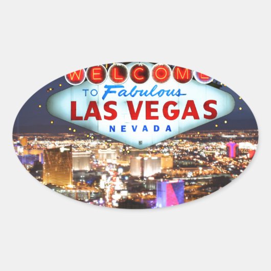 Las Vegas Gifts Ovale Sticker (Voorkant)