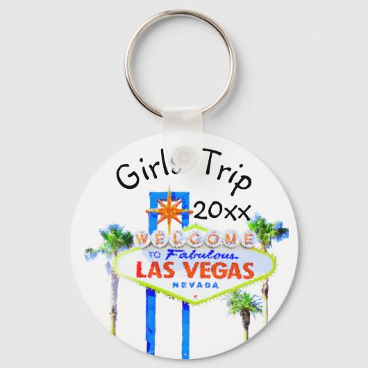 Las Vegas Girls Night Out Button Sleutelhanger (Voorkant)