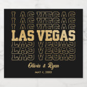 Las Vegas Glam Bruiloft Persoonlijk Goud & Zwart Likeurfles Etiket (Enkel label)
