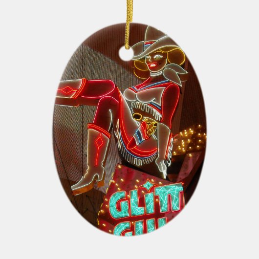 Las Vegas Glitter Gulch Keramisch Ornament (Voorkant)