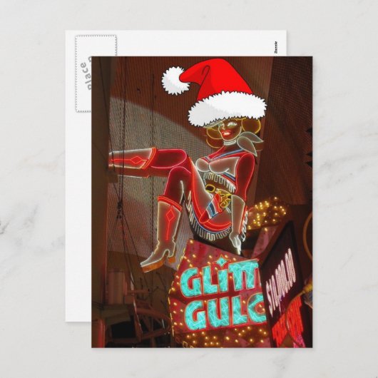 Las Vegas Glitter Gulch Kerstmis Feestdagenkaart (Voorkant / Achterkant)