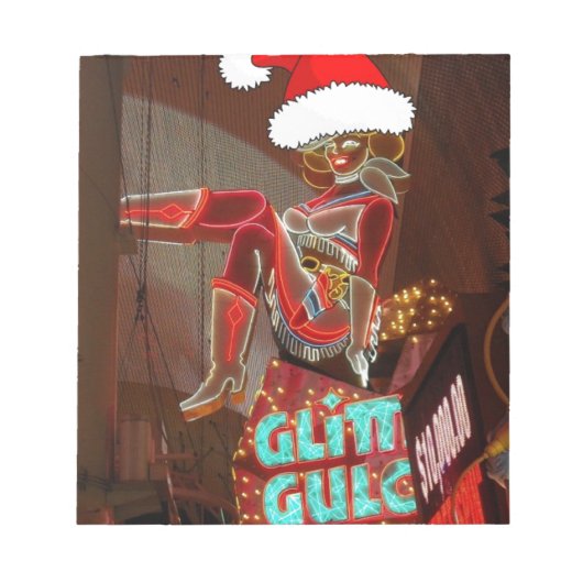 Las Vegas Glitter Gulch Kerstmis Notitieblok (Voorkant)