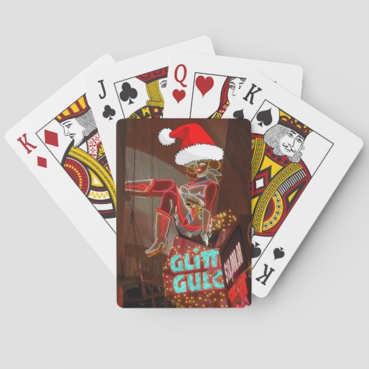 Las Vegas Glitter Gulch Kerstmis Pokerkaarten (Achterkant)
