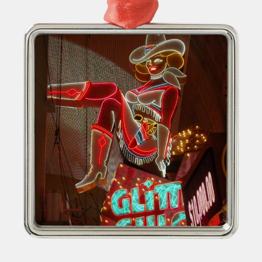 Las Vegas Glitter Gulch Metalen Ornament (Voorkant)