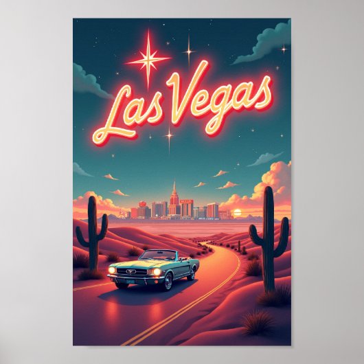 Las Vegas Glow: Retro 1950s Desert Escape Poster (Voorkant)
