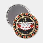 Las Vegas Goddess Poker Chip Design Magneet (Voorkant / Achterkant)