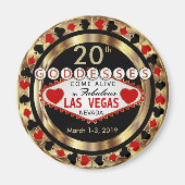 Las Vegas Goddess Poker Chip Design Magneet (Voorkant)