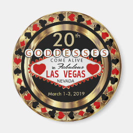 Las Vegas Goddess Poker Chip Design Magneet