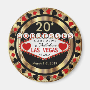 Las Vegas Goddess Poker Chip Design Magneet