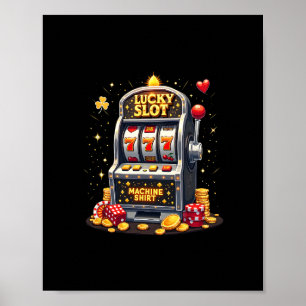 Las Vegas gokkers Lucky Slot Machine Casino Poster