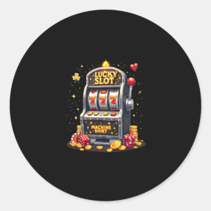Las Vegas gokkers Lucky Slot Machine Casino Ronde Sticker